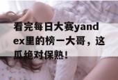 看完每日大赛yandex里的榜一大哥，这瓜绝对保熟！